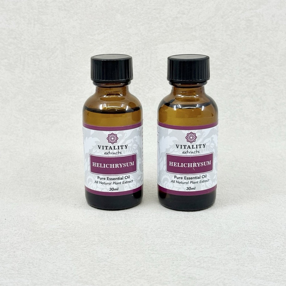Vitality Extracts Essential Oils Helichrysum Set Of TWO 30ml Bottles Each NEW